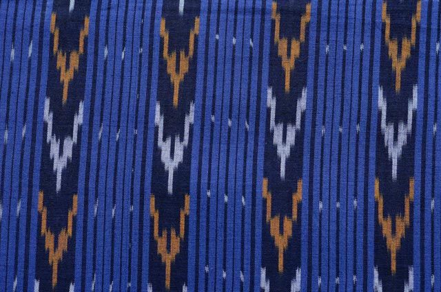 Regal Blue  Striped Ikat Fabric By The Yard