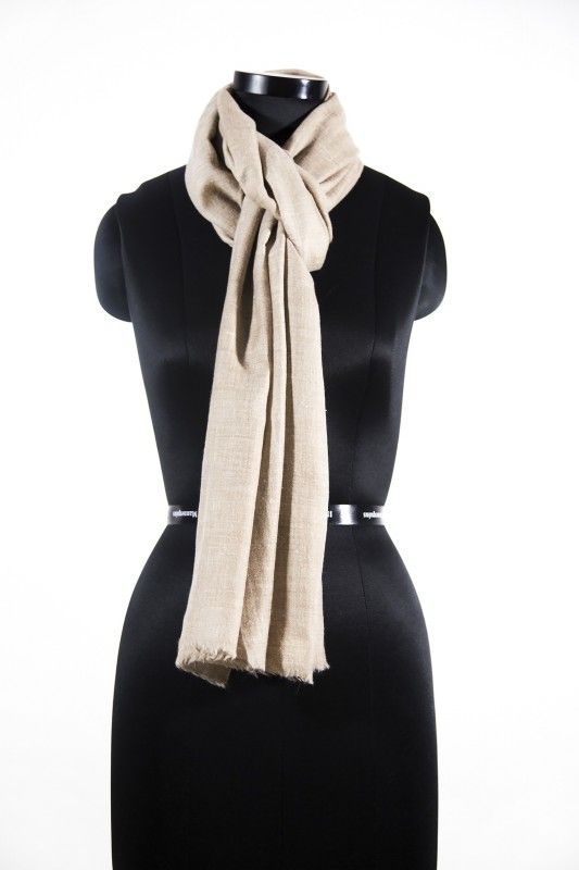 Pastel Taupe Brown Cashmere Scarf