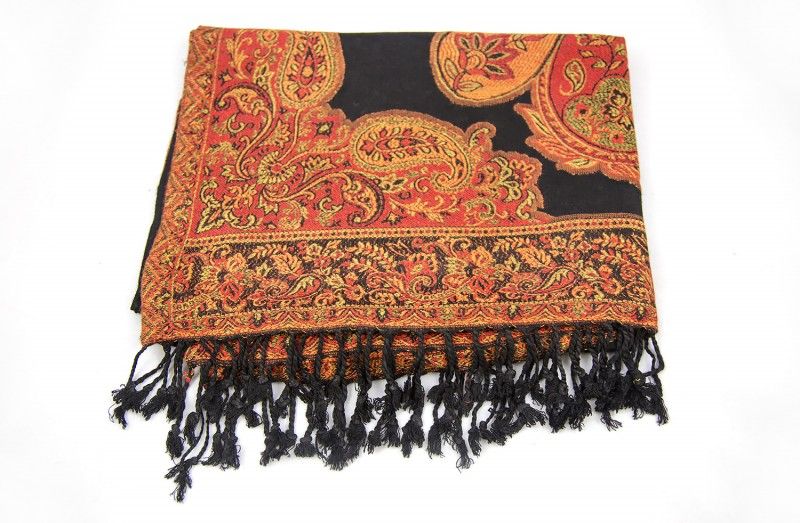 Midnight Black Paisley Fashion Scarves For Women