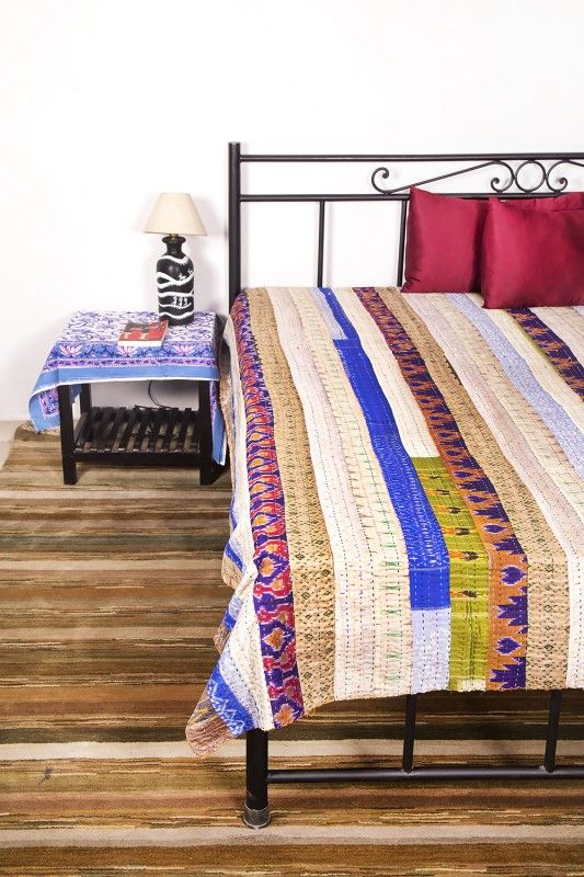 Multicolored Patch Kantha Throws