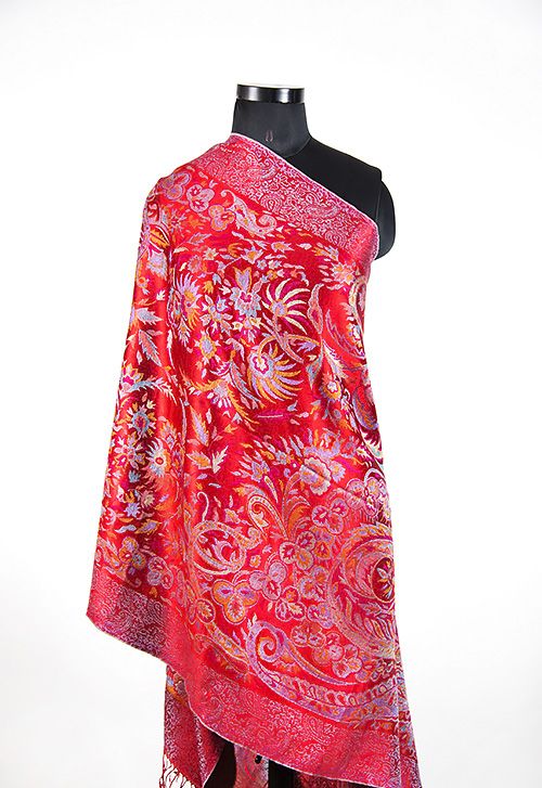 Sparkling Red Silk Scarves For Women