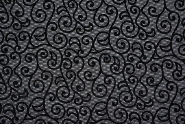 Grey And Black Designer Blend Wool Fabric 