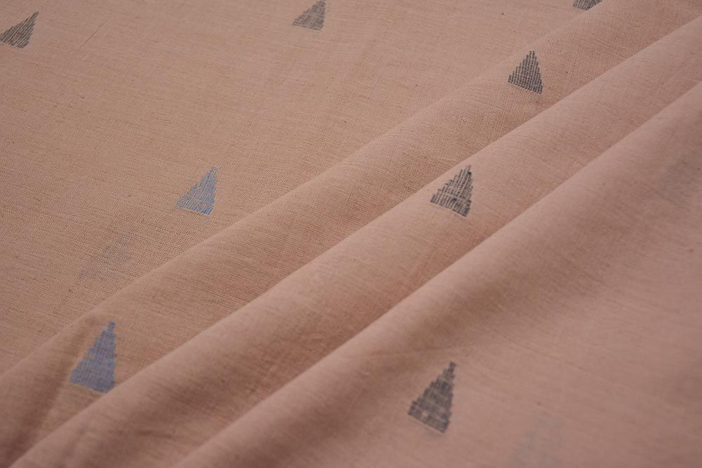 Clay Pink Khari Jamdani Cotton Fabric Online