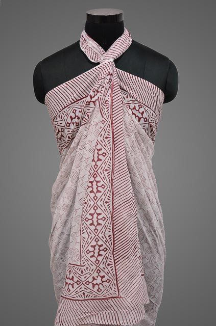 Animal Printed Pareo Sarong In Peach Color