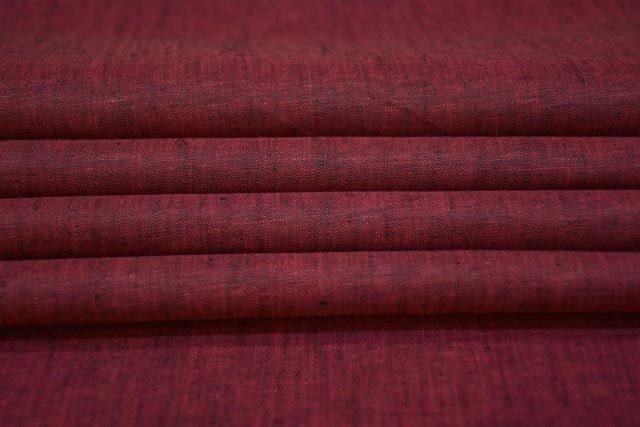 Blackish Maroon Indian Linen Fabric