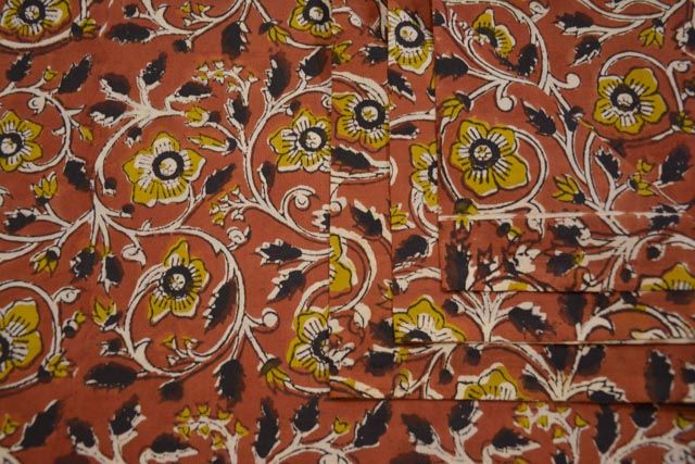 Kalamkari Cotton Floral Print Fabric