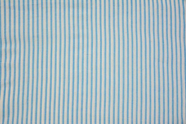 White And Blue Handwoven Cotton Fabric