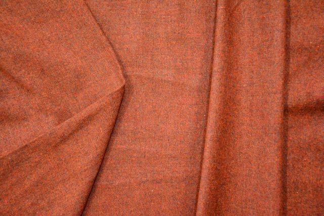Blackish Orange Tweed Wool Fabric By The Yard