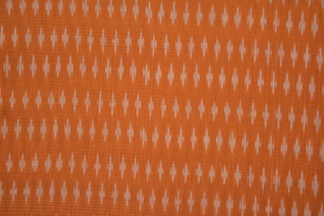 Orangish Brown Handloom Fine Ikat Fabric