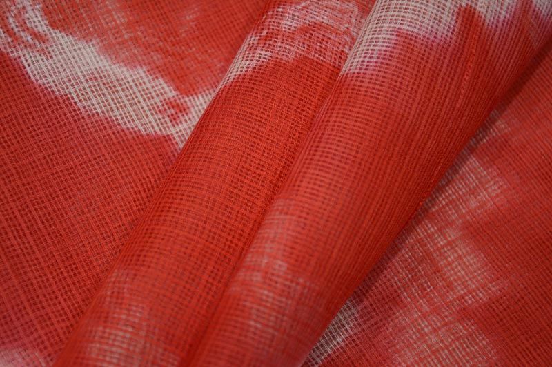 Red Batik Kota Doria Fabric