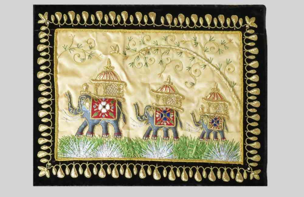Hand Embroidered Elephant Indian Wall Hangings