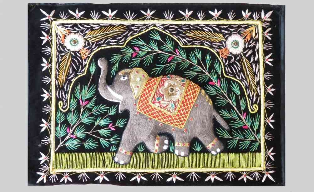 Hand Embroidered Elephant Indian Wall Hangings
