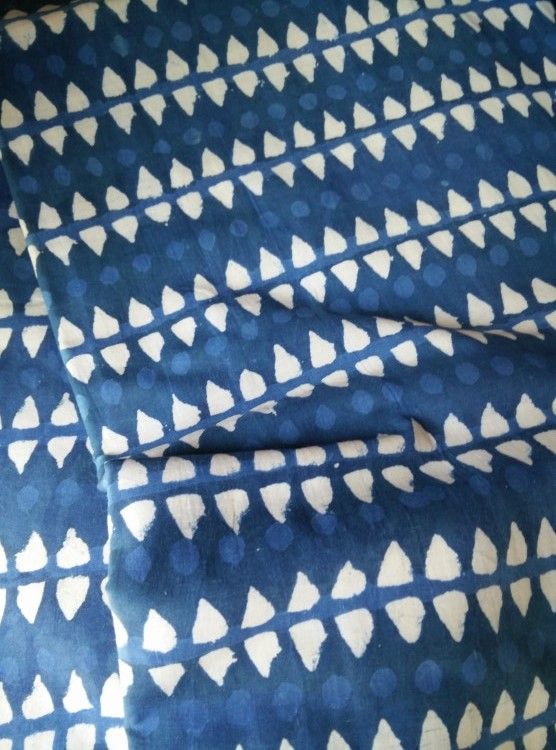 Indigo Blue Indian Block Print Fabric
