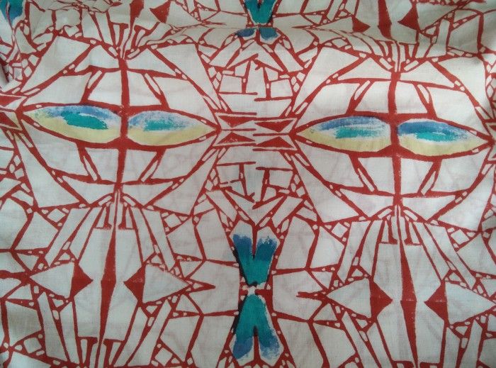 Hand Sketch Face Indian Cotton Fabric