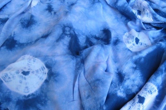 White And Blue Tie And Dye Fabric