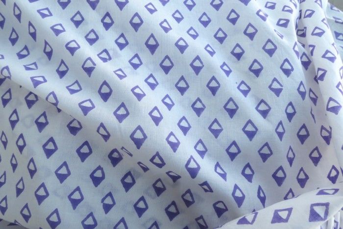 Violet Diamond Block Print Fabric