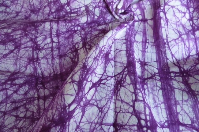 Purple Web Block Print Fabric