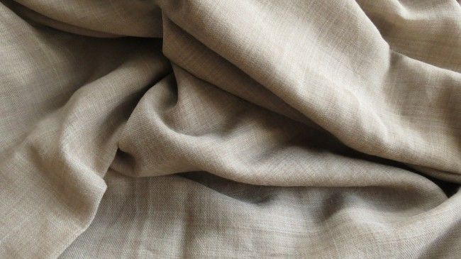 Natural Camel Brown Pashmina Wool Fabric By The Yard