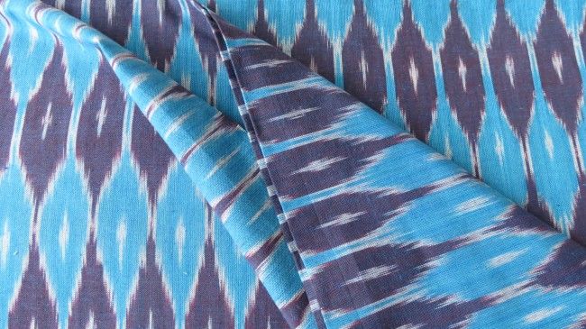 Blue Designer Ikat Fabric Online