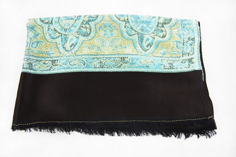 Black Blue Fall Scarves From India