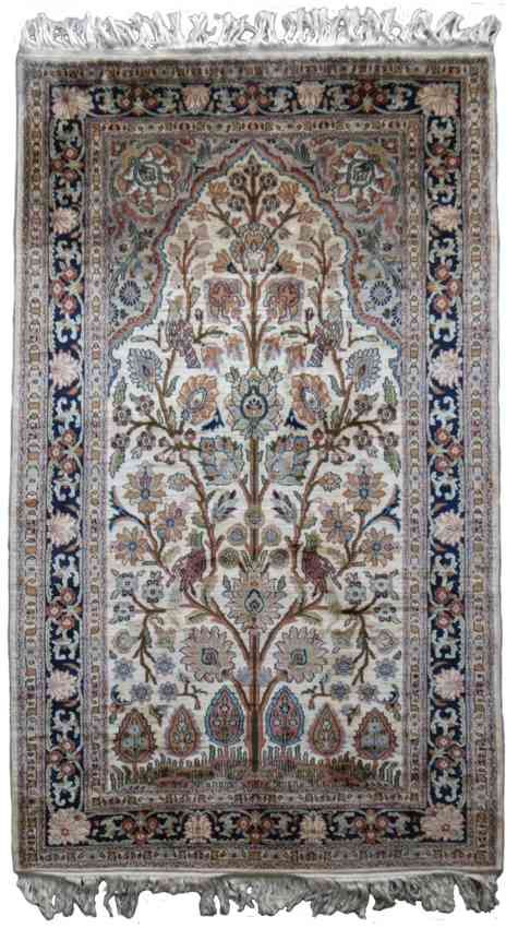 Kashmir Pure Silk Carpet Tree Of Life Design