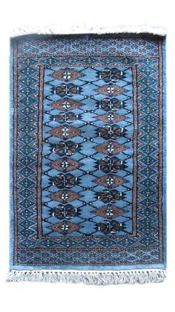 Rustic Blue Hand Knotted Wool Rug