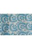 White And Sky Blue Floral Block Print Fabric