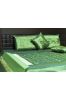 Beautiful Green 5 Piece Silk Bedspread Set