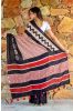Red And Black Hand Block Printed Cotton Sarees 