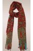 Red Embroidered 100 Cashmere Scarf