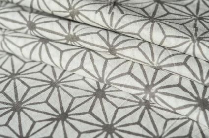GREY FLORAL WEB COTTON UPHOLSTERY FABRIC-UF6