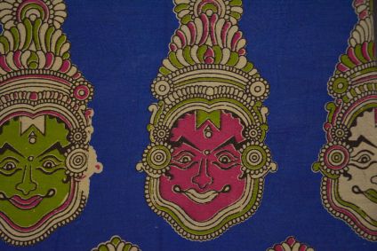 Face Hand Block Printed Kalamkari Fabric