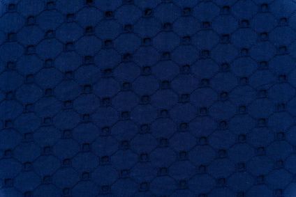 Oxford Blue Chikankari Embroidered Fabric