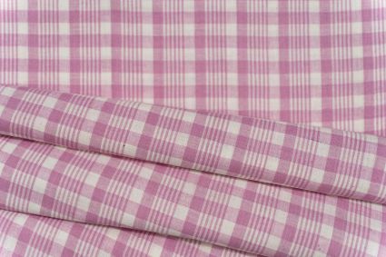 Pink Checks Khari Cotton Fabric
