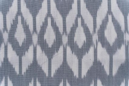 Grey And White Upholstery Ikat Cotton Fabric