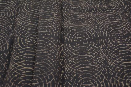 Upholstery Lead Grey Block Printed Fabric