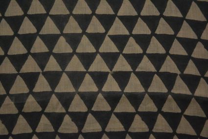 Triangle Block Printed Pashmina Wool Fabric By The Yard