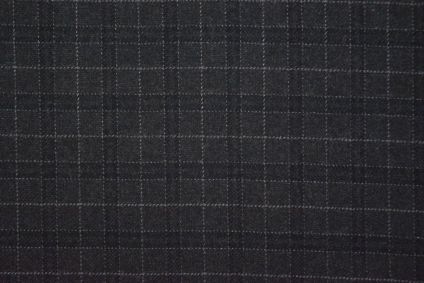 Dark Grey Checks Tweed Wool Fabric