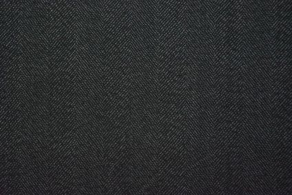 Black Herring Bone Tweed Wool Fabric