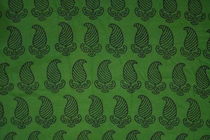 Green And Black Paisley Bagh Print Handloom Khari Eri Silk
