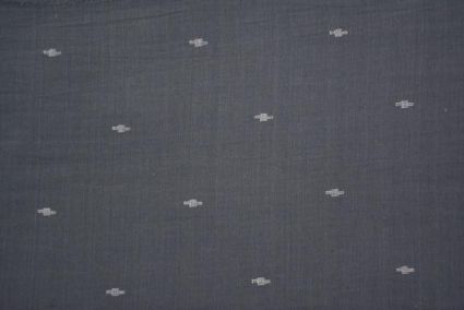Dark Gull Grey Jamdani Cotton Fabric Online
