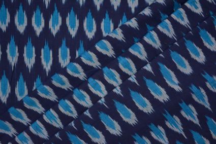 BLUE AND WHITE IKAT FABRIC BY THE YARD-HF3308