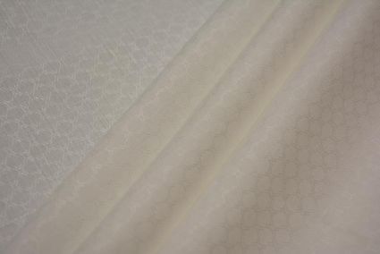 White Self Design Pure Irish Linen Fabric 