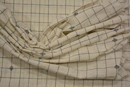 Sugar Swizzle Checks Organic Handloom Cotton Fabric
