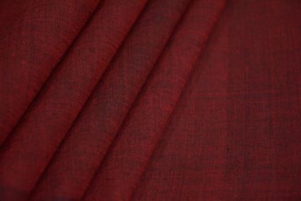 Biking Red Double Ton Mangalgiri Pure Handloom Cotton Fabric