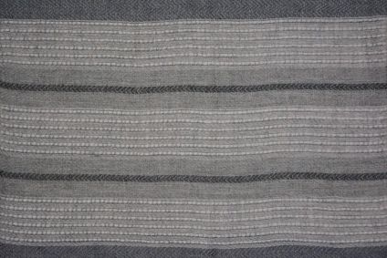 Grey And White Stripes Cashmere Wool Stole