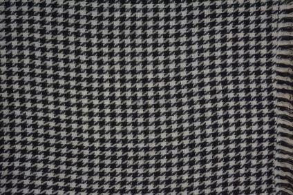 Black And White Checks Cashmere Wool Stole