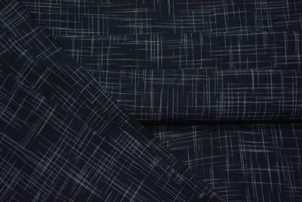 BLACK AND WHITE HANDWOVEN COTTON FABRIC-HF2126