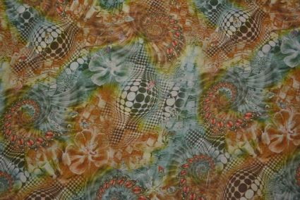 Multicolor Printed Chiffon Fabric By The Yard