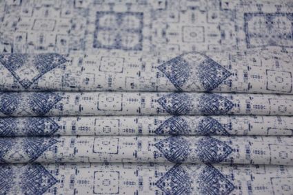 Square Digital Print Cotton Satin Fabric